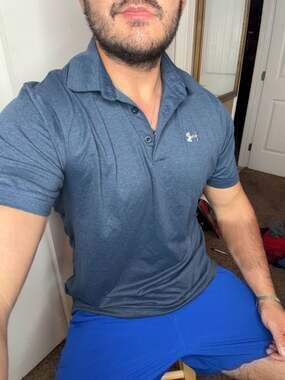 Under Armour HeatGear Loose Polo Shirt Blue Men's Size Large